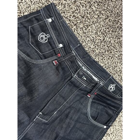 EIGHT 732 Embroidered Men’s 36x13 Baggy Skater Blue Jean Denim Shorts Hip HopYS - Picture 4 of 10